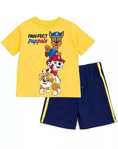 Детский комплект: футболка и шорты для баскетбола с сетчатыми вставками, желтый Paw patrol