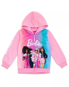 Детская флисовая толстовка с молнией, розовый Barbie