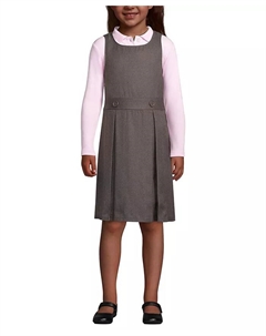 Платье для девочек до колена, серый Lands' end