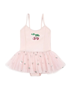 Платье из тюля с пайетками вишневого цвета, розовый Konges slojd