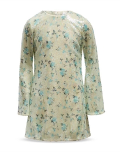 Детское платье Marta с пайетками и цветочным принтом - мини, для малышек и девочек постарше, синий Bardot