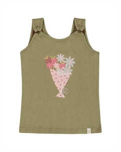 Детская майка из жатого джерси для девочек - Little Kid, зеленый Deux par deux