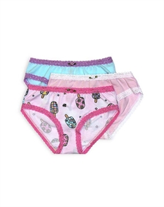 Детские трусики с кружевной отделкой, 3 шт. - для малышек и девочек постарше, розовый Esme