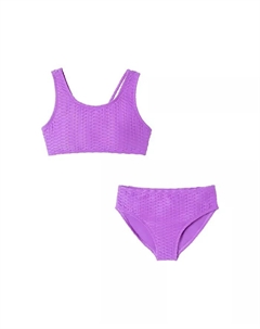 Детский купальник для девочек с фиолетыми бретелями на спине, фиолетовый Andy & evan