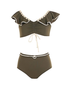 Детский купальный комплект Lale для девочек - малышки, подростки, зеленый Nessi byrd