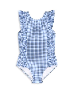 Детский купальник с рюшами - для малышек, девочек и подростков, синий Minnow