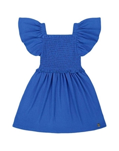 Текстурированное платье со сборкой для девочек - маленькие дети, синий Deux par deux