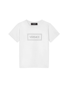 Унисекс футболка '90 с принтом Damier - малыши, маленькие дети, серый Versace