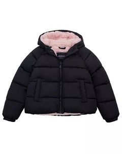 Детская утепленная пуховая куртка с подкладкой из шерпы Bubble Coat, черный Rokka&rolla