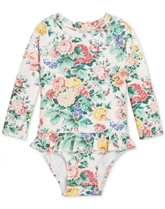 Детский цветочный рашгард с рюшами для девочек, мультиколор Polo ralph lauren