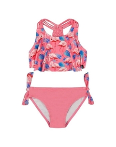 Детский купальник из двух частей с принтом для девочек - подростковый размер, розовый Deux par deux