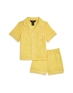 Детский пижамный комплект для девочки: футболка с коротким рукавом и шорты, желтый Polo ralph lauren
