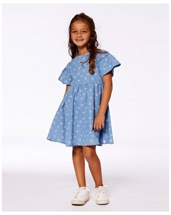 Платье из пестроткани с принтом для девочек - Little Kid, синий Deux par deux