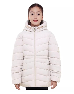 Детская и подростковая ветронепроницаемая пуховая куртка-пуховик, размеры 4-18, слоновая кость/кремовый Rokka&rolla