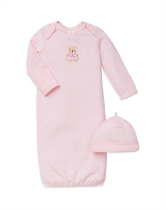 Детский комплект "Медвежонок" (платье и шапочка) - для девочек, розовый Little me