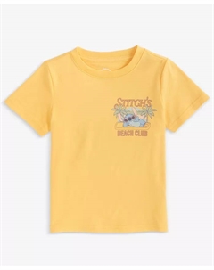 Футболка с коротким рукавом для мальчиков 2T-4T с принтом Stitch's Beach Club, оранжевый Epic threads