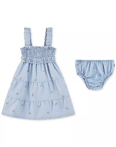 Платье для девочки с присборенной кокеткой и цветочным принтом Babydoll, синий Levi's®