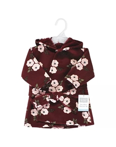 Детский пляжный халат с искусственным мехом для девочек, мягкий с цветочным принтом, розовый Hudson baby