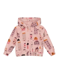 Детская кардиган-худи с принтом из френч терика для девочек - Little Kid, розовый Deux par deux