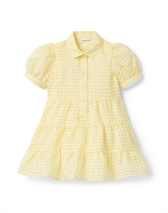 Платье из органзы в клетку для девочек - малышки, маленькие дети, подростки, желтый Janie and jack