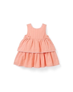 Платье для девочки с фактурной многослойной отделкой - Baby, розовый Janie and jack