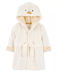 Детский махровый халат с капюшоном Animal, слоновая кость/кремовый Carter`s