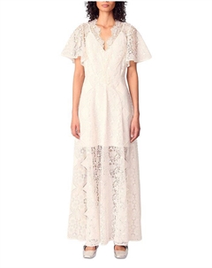 Макси-платье из гипюра с цветочным узором, белый Maje