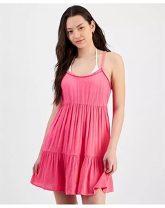 Юношеское многослойное платье-парео для пляжа, розовый Miken