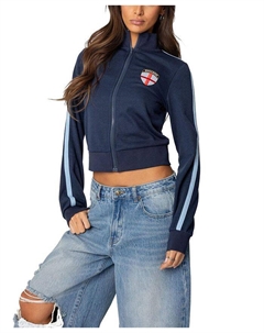 Английский свитшот на молнии, синий Edikted