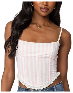 Марлен Корсет в полоску, розовый Edikted