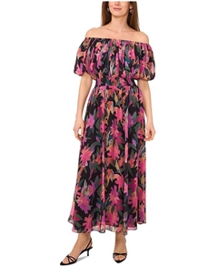 Платье макси с пышными рукавами, черный Vince camuto