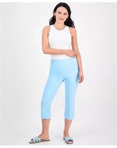 Укороченные брюки-капри с заклепками Petite, синий Jm collection