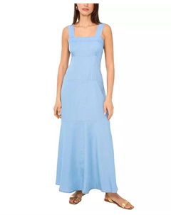 Женское макси-платье без рукавов с квадратным вырезом и сборкой на спине, синий Vince camuto