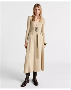 Женское комбинированное платье из ткани, коричневый/бежевый Mango