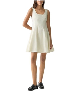 Безрукавное мини-платье из поплина, слоновая кость/кремовый Theory