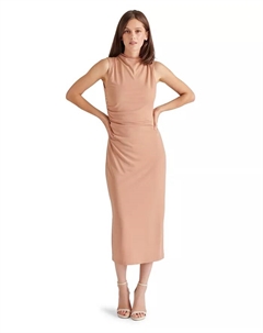 Женское платье миди с высоким воротником Mo Mock Neck, коричневый Steve madden