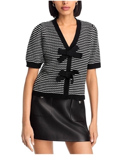 Полосатый свитер с бантом - эксклюзив, черный Aqua