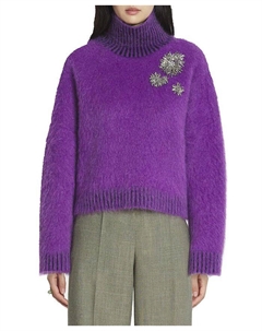 Свитер из мохера с начесом, фиолетовый Lanvin