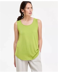 Женская майка без рукавов с круглым вырезом, Regular & Petite, зеленый Jm collection