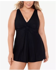 Женское купальное платье Marais с контролем живота из коллекции Must Haves Plus Size, черный Miraclesuit