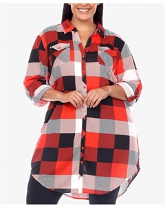 Туника в клетку больших размеров, мультиколор White mark