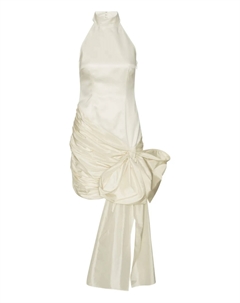 Мини-платье с бантом и воротником-хомутом, белый Rotate birger christensen