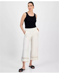 Женские капри с металлизированной отделкой на резинке, желтый Jm collection