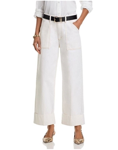 Утилитарные брюки с высокой посадкой и широкими штанинами до щиколотки Au Natural Clean, белый Frame