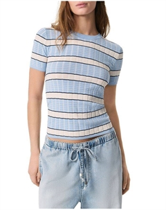 Eloise Полосатый свитер с круглым вырезом, синий Rag & bone