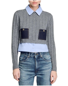 Джемпер Jules с эффектом многослойности, серый Sandro