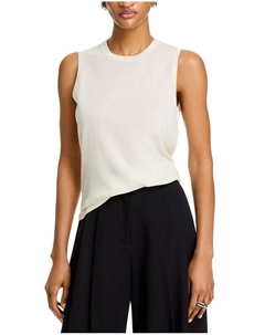 Шерстяной джемпер с круглым вырезом Shell, белый Theory