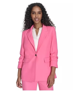 Жакет с одной пуговицей и укороченными рукавами Petite, розовый Calvin klein