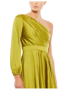 Женское платье Ieena с асимметричным подолом и однорукавным дизайном, зеленый Mac duggal