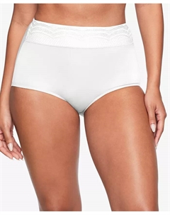 Warners No Pinching No Problems Трусики с комфортной резинкой Dig-Free и кружевом из микрофибры RS7401P, белый Warner's